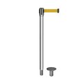 Montour Line Retractable Belt Removable Stanchion, 2ft Pol.Steel Post  7.5ft Yellow MX530R-PS-YW-75